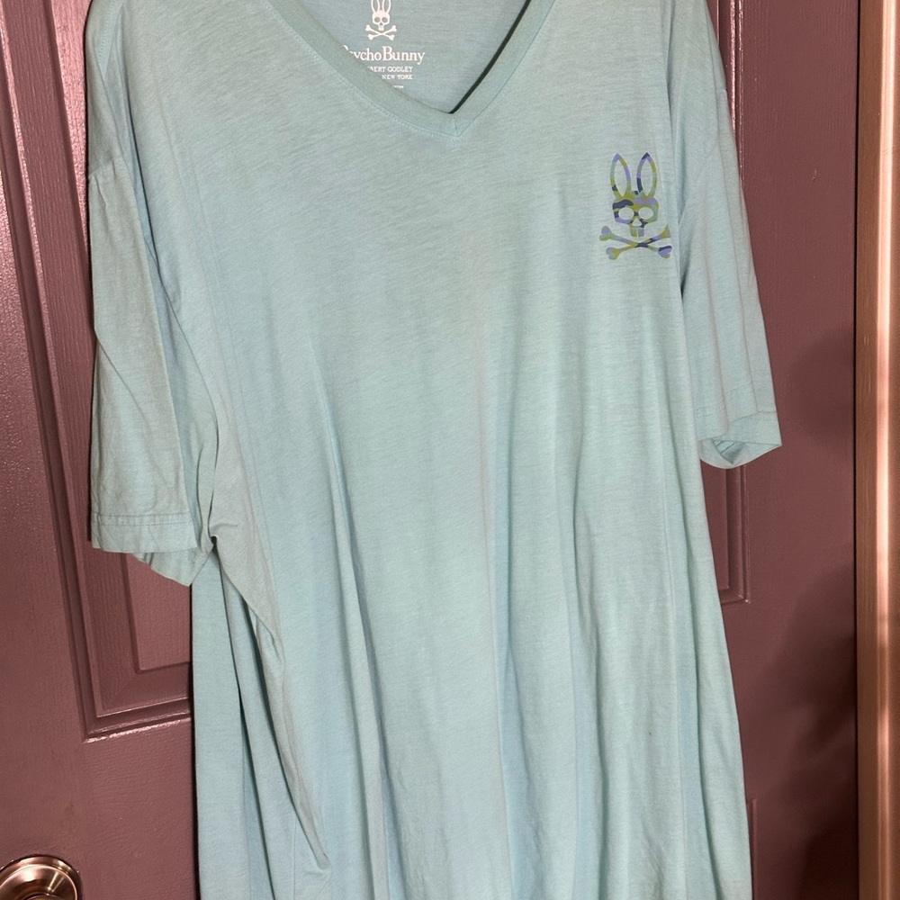 Psycho Bunny Aqua V-Neck Tee